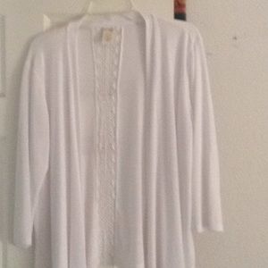 Terra & Sky 14W 0X White cardigan